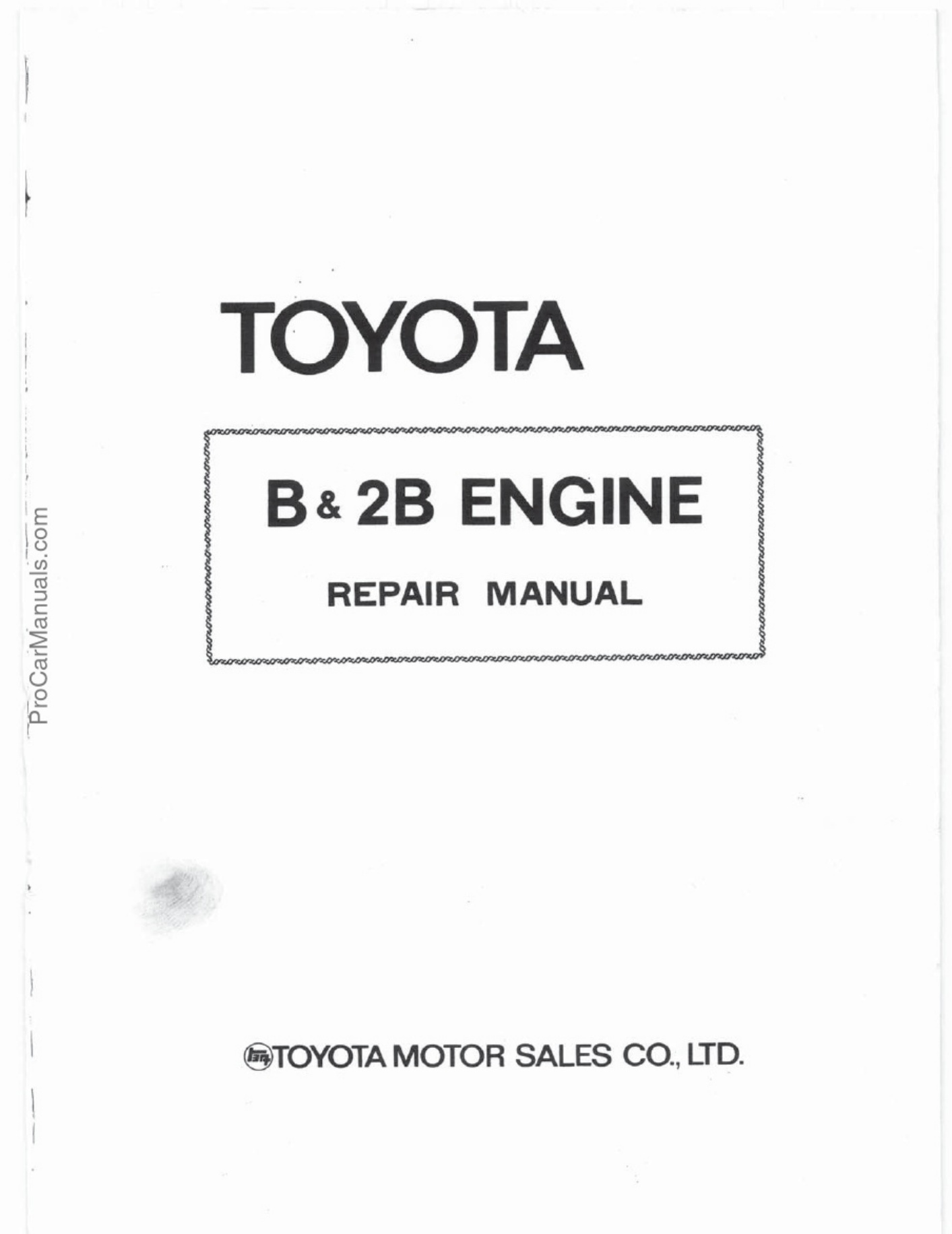 Toyota B 2B Engine Workshop Service Manual [PDF] cover