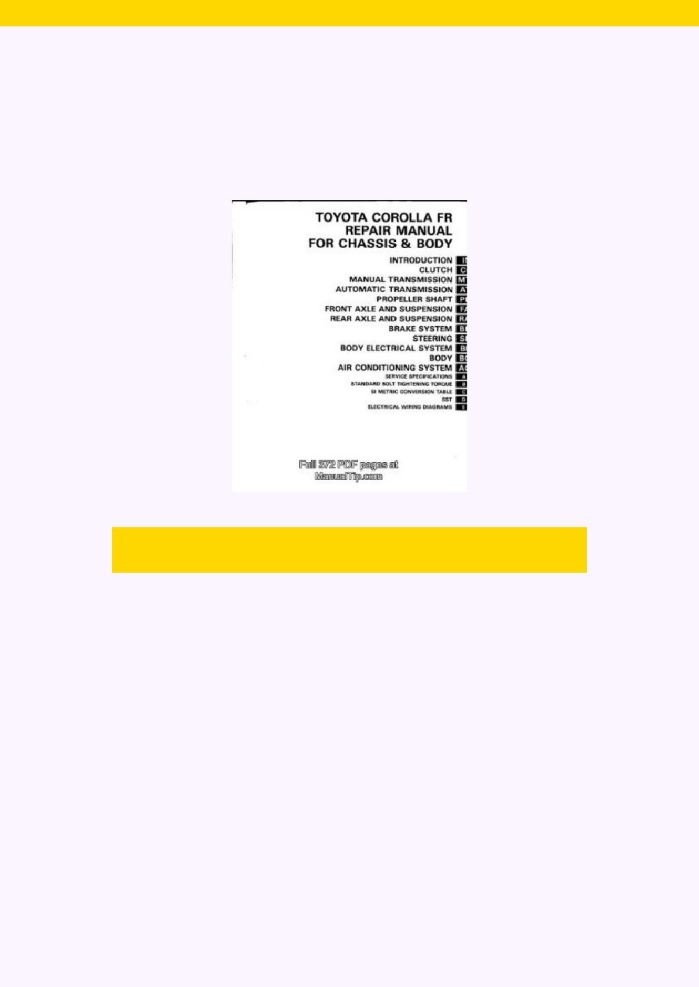 Toyota Corolla 1983 Workshop Service Manual [PDF] cover