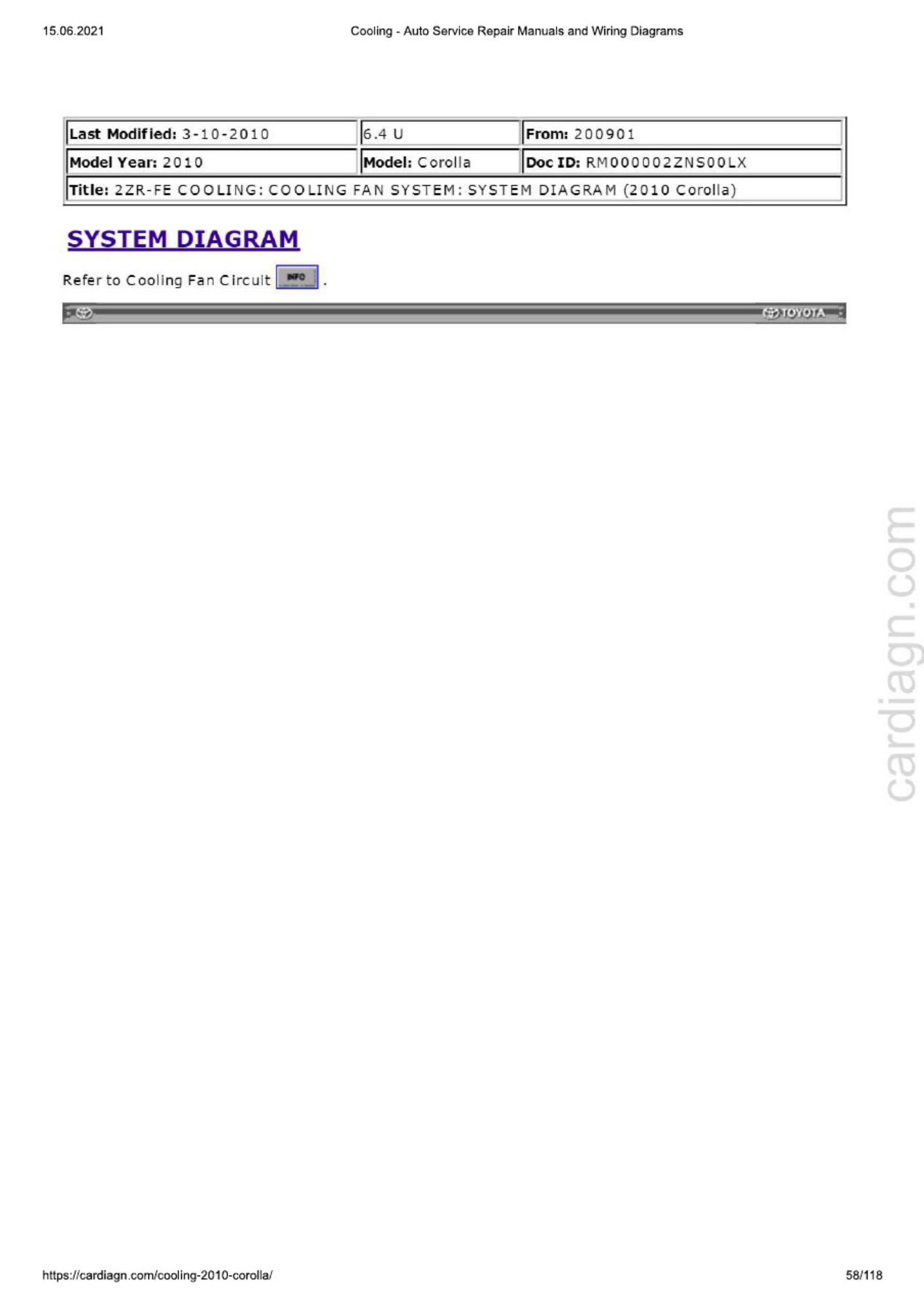 Sample 6 of Toyota Corolla 2009-2010 Cooling Technical Manual [PDF]