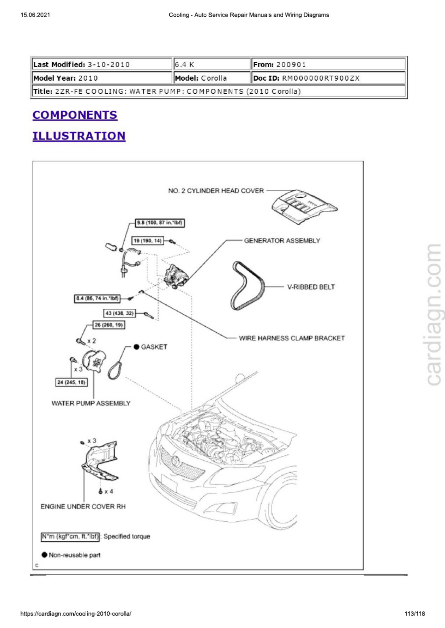 Sample 8 of Toyota Corolla 2009-2010 Cooling Technical Manual [PDF]