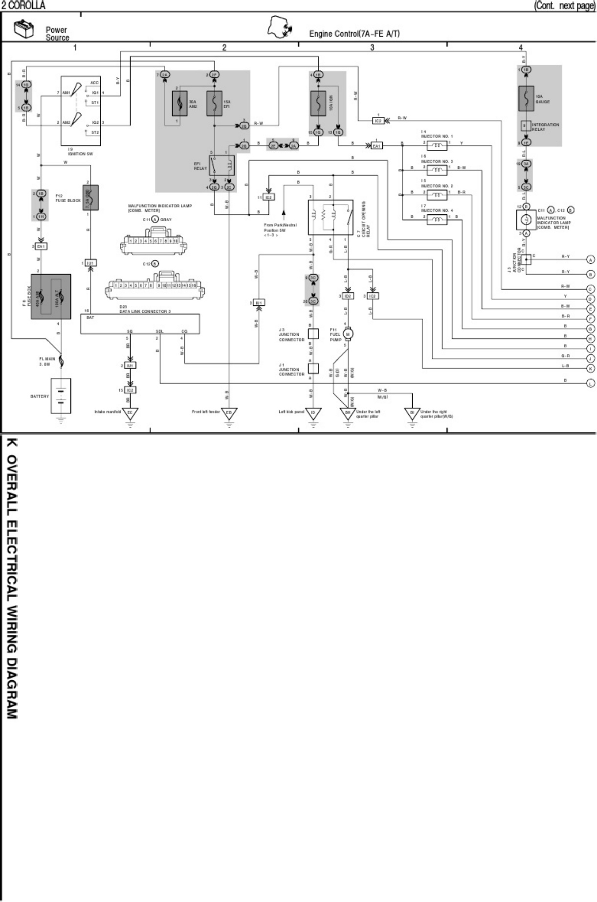 Sample 3 of Toyota Corolla Wiring Diagram Overview Complete Electrical Wiring Schematic & System Diagram [PDF]