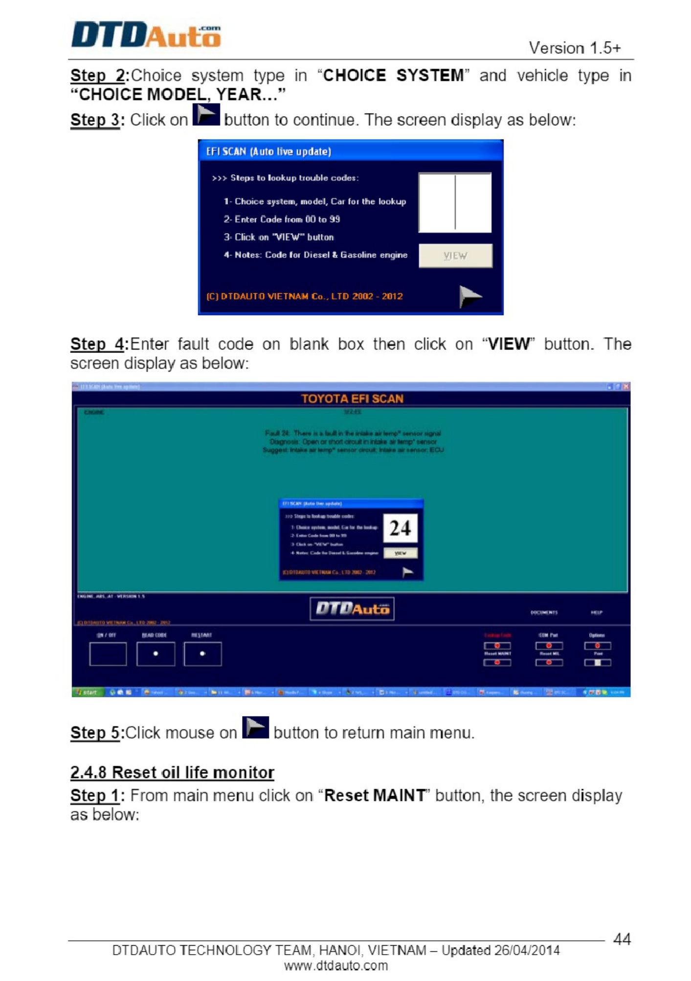 Sample 2 of Toyota Efi Scan Application Toyota Technical Manual [PDF]
