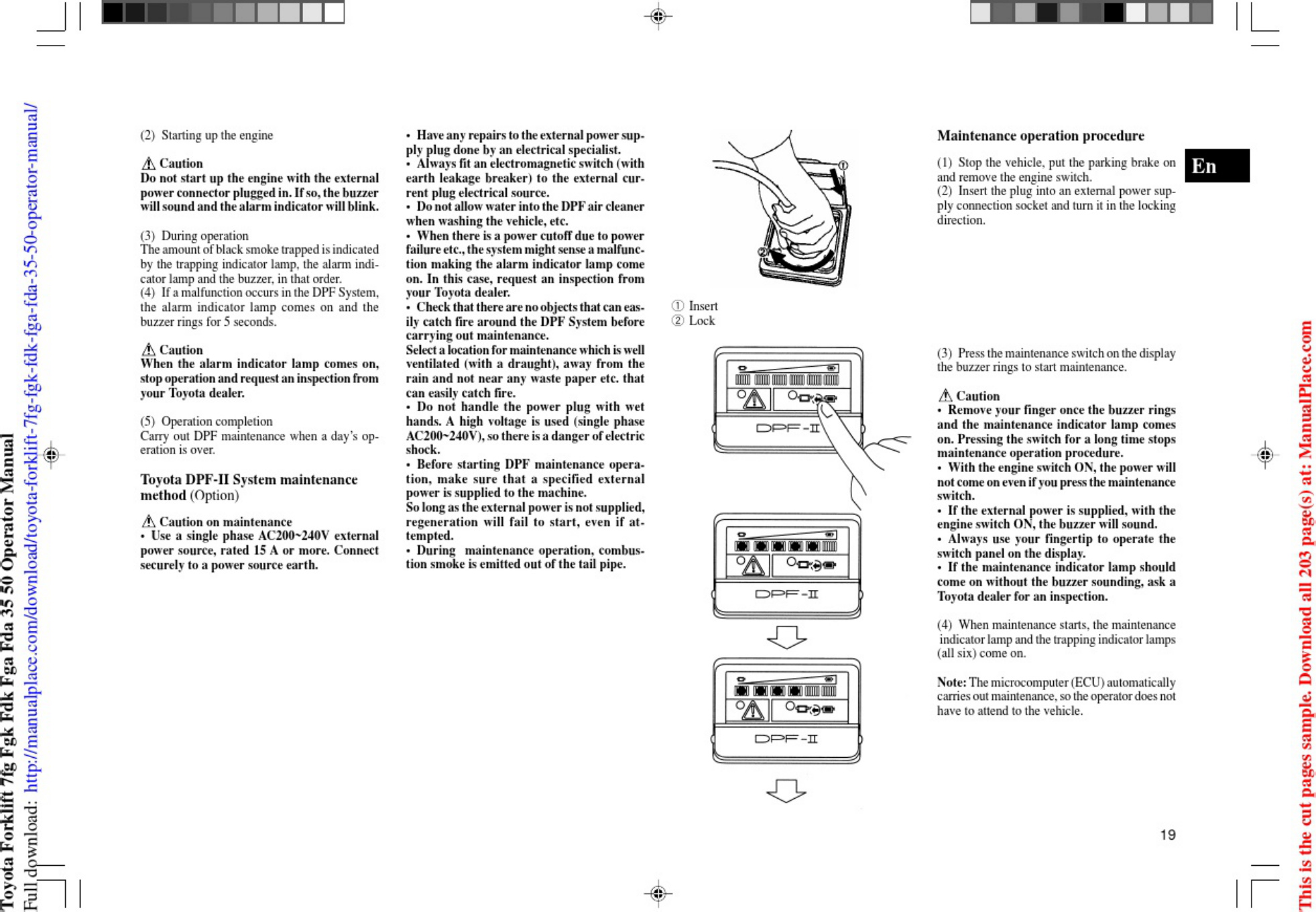 Sample 8 of Toyota Forklift 7fg FGK FDK Fga FDA 35 50 Technical Manual [PDF]