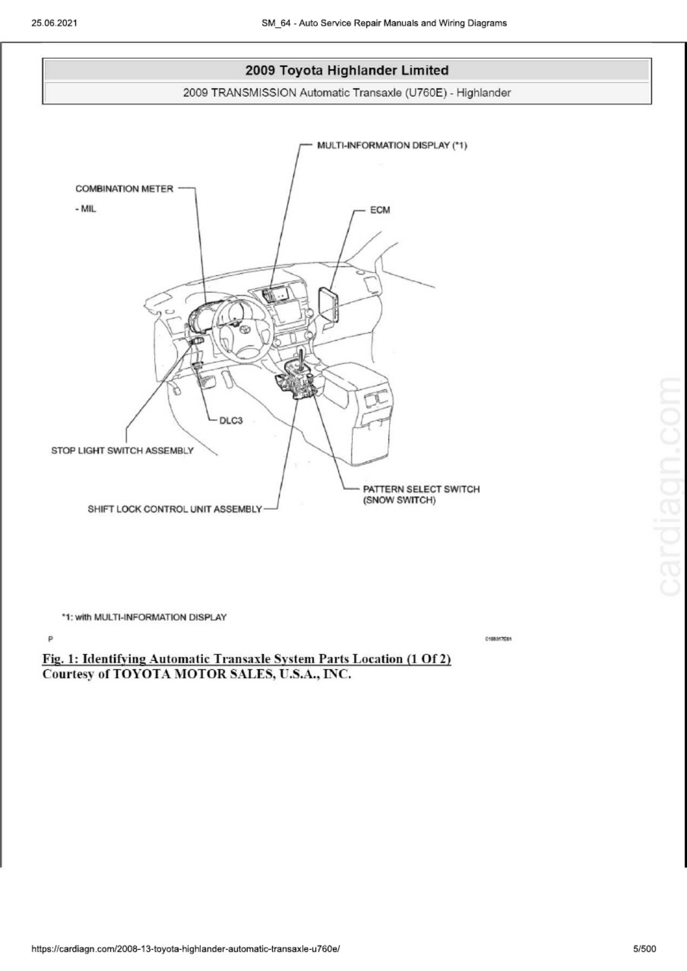 Sample 2 of Toyota Highlander 08-13 Automatic Transaxl Technical Manual [PDF]