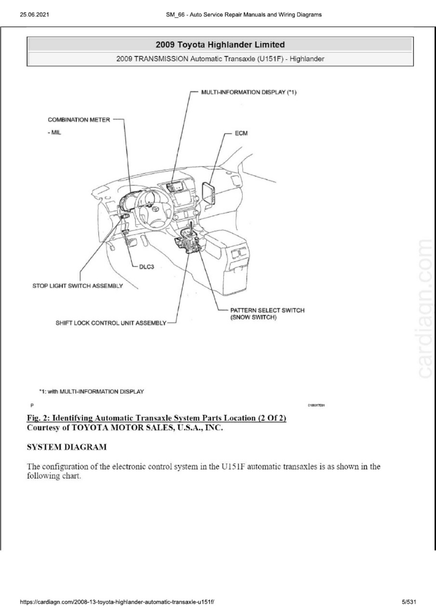 Sample 2 of Toyota Highlander 08-13 Automatic Transaxl Technical Manual [PDF]