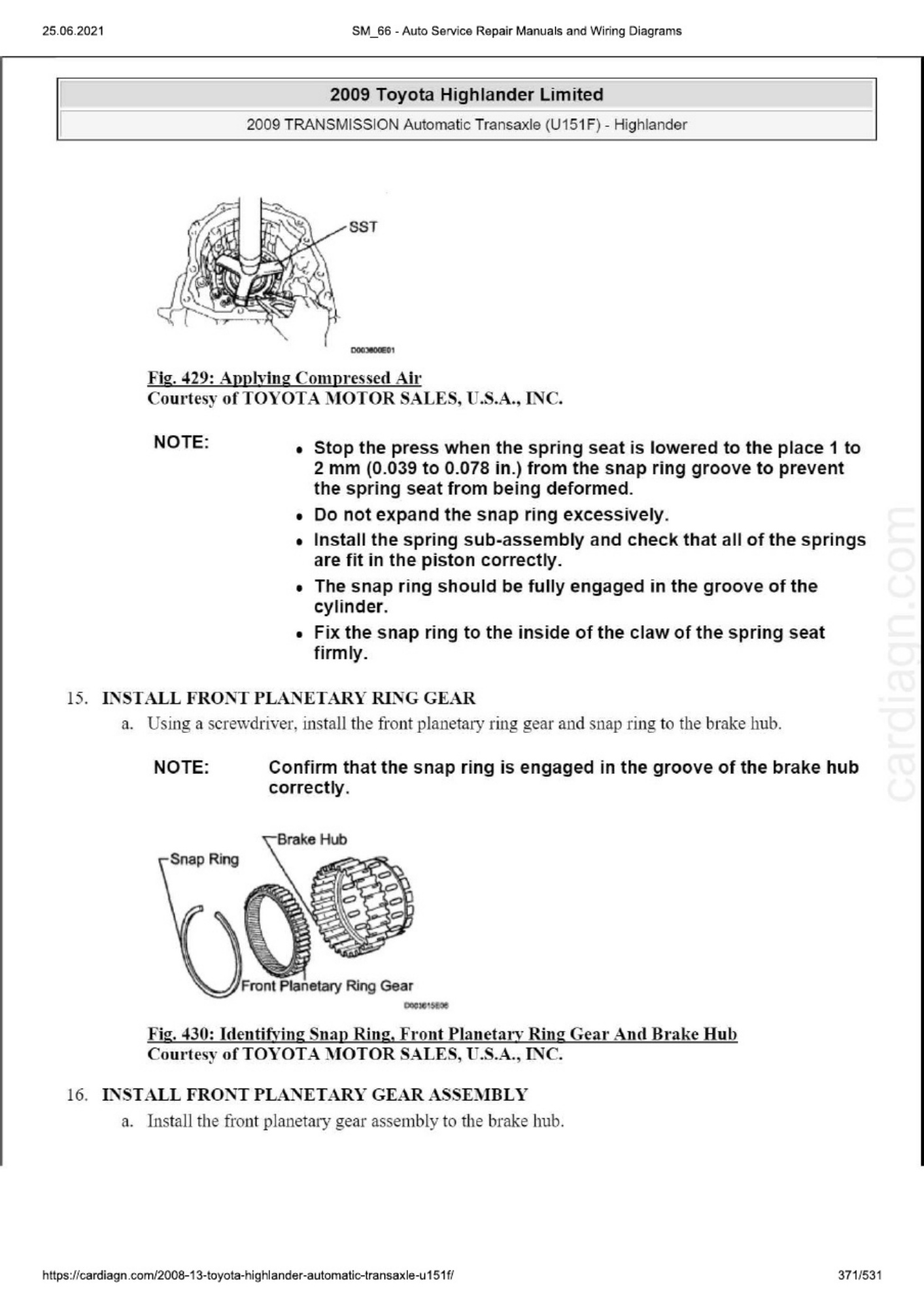 Sample 6 of Toyota Highlander 08-13 Automatic Transaxl Technical Manual [PDF]