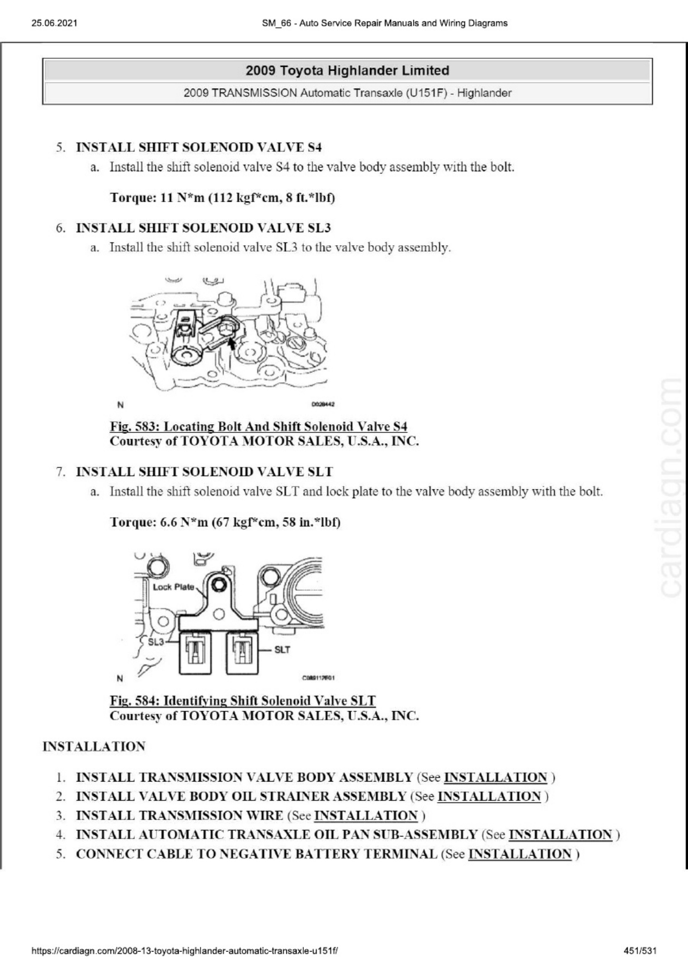 Sample 7 of Toyota Highlander 08-13 Automatic Transaxl Technical Manual [PDF]