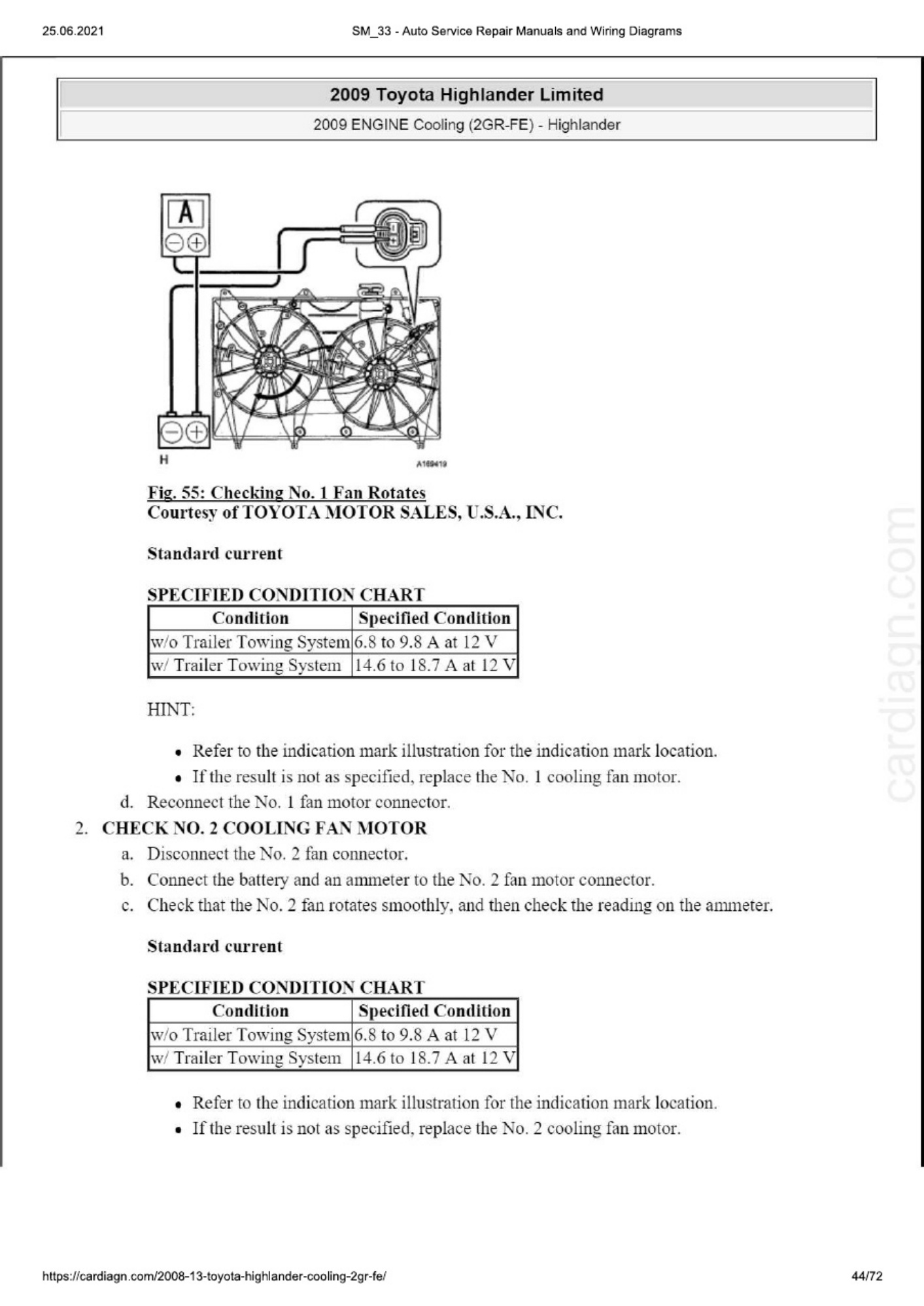 Toyota Highlander 08-13 Cooling 2GR-FE Technical Manual [PDF] cover