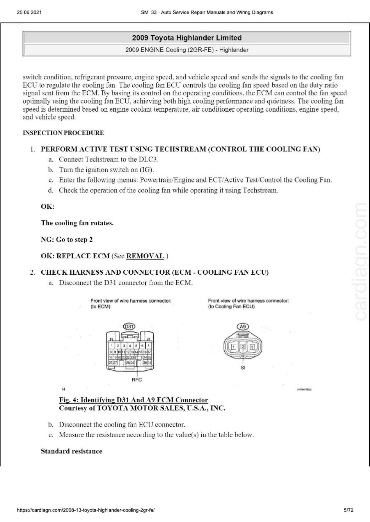 Sample 3 of Toyota Highlander 08-13 Cooling 2GR-FE Technical Manual [PDF]