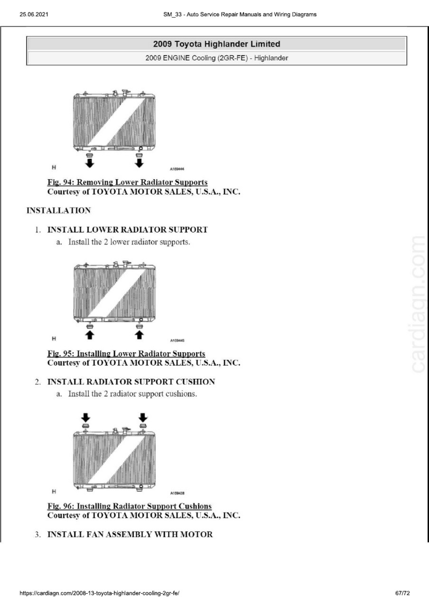 Sample 8 of Toyota Highlander 08-13 Cooling 2GR-FE Technical Manual [PDF]