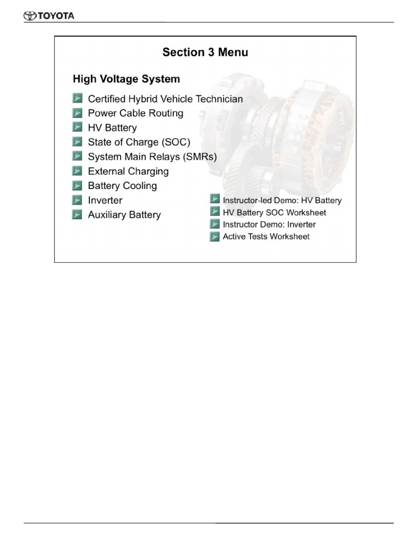 Sample 3 of Toyota Hybrid Systems Technician Guide Technical Manual [PDF]