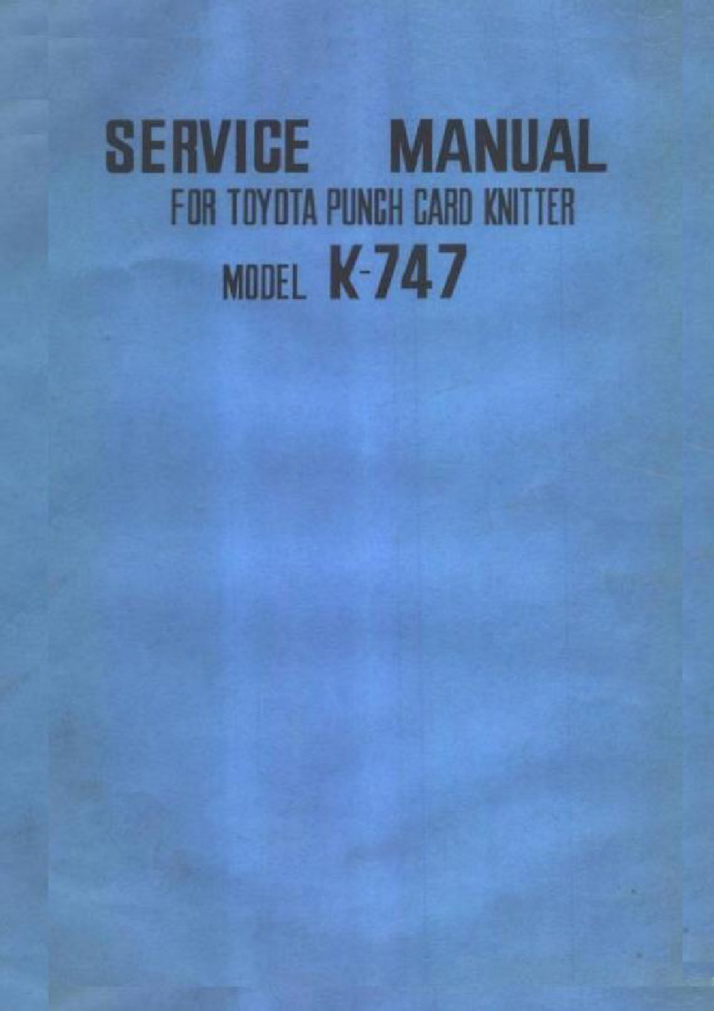 Sample 2 of Toyota K747 Workshop Service Manual [PDF]