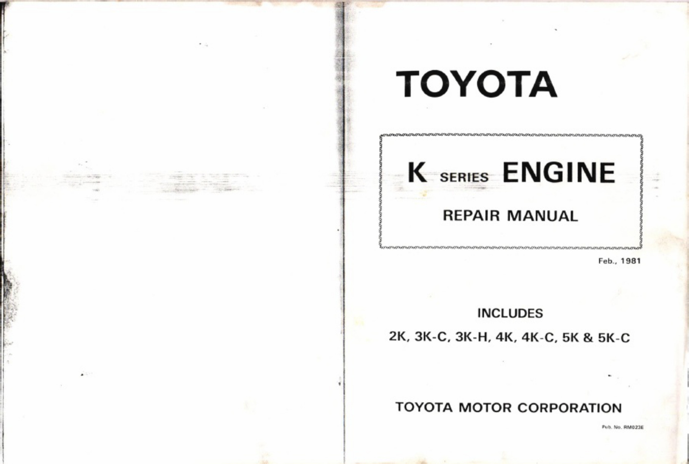 Toyota K Series Engine Workshop Service Manual [PDF] cover
