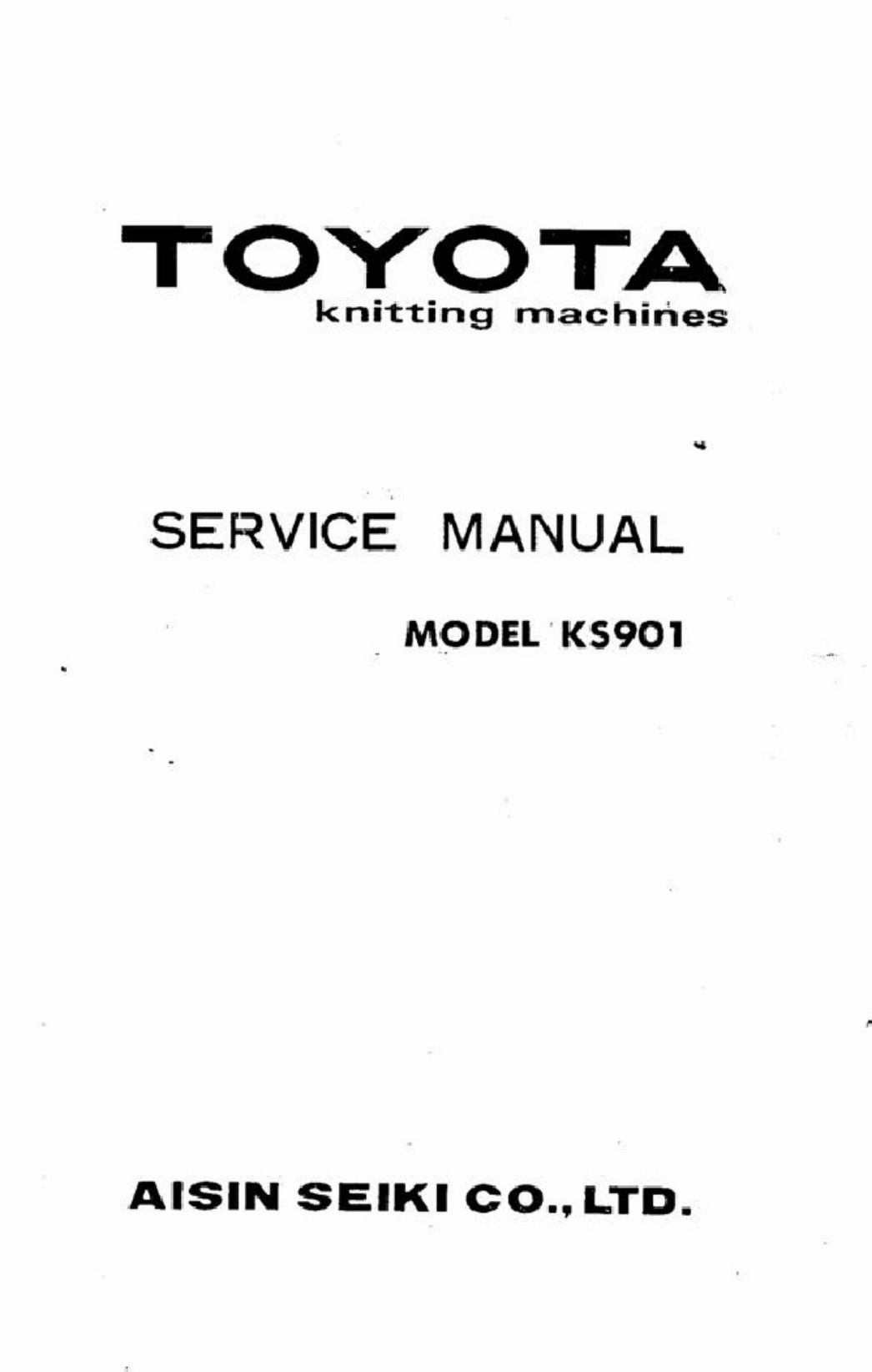 Sample 2 of Toyota Knitting Machine KS901 Workshop Service Manual [PDF]