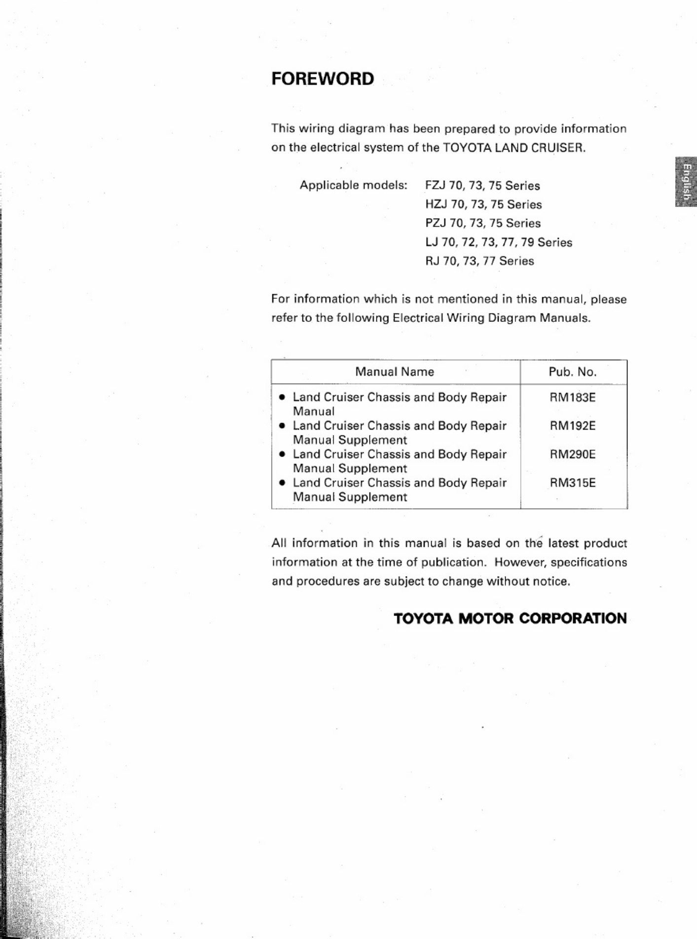 Sample 3 of Toyota Land Cruiser Electrical Wiring Diag Complete Electrical Wiring Schematic & System Diagram [PDF]