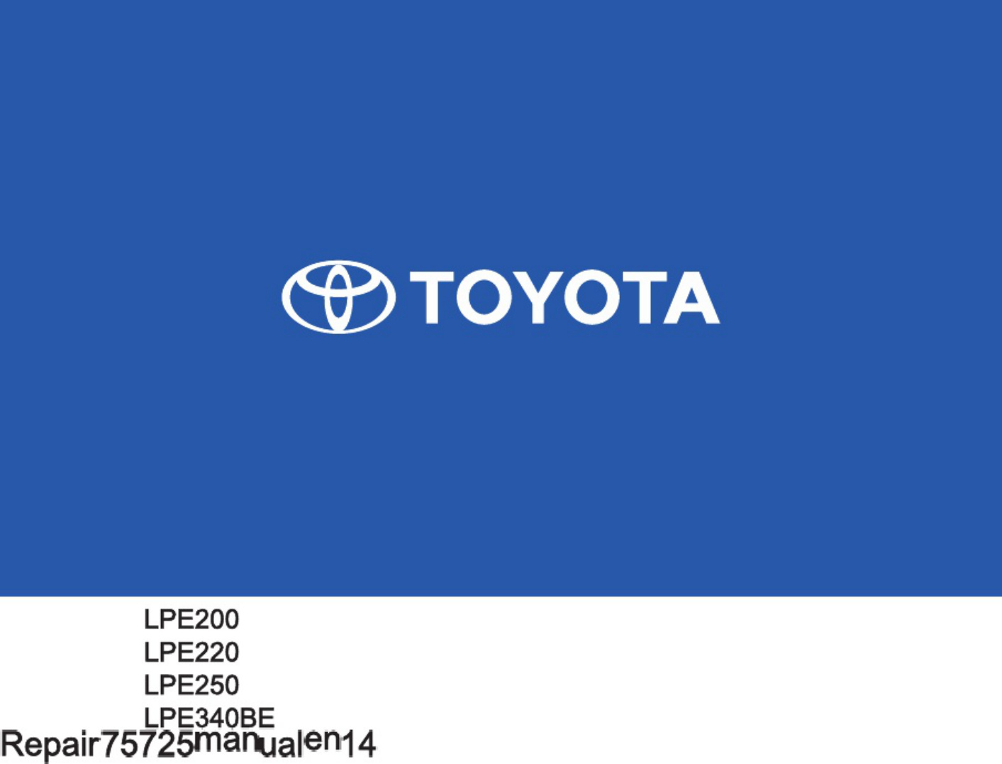 Toyota LPE200 Workshop Service Manual [PDF] cover