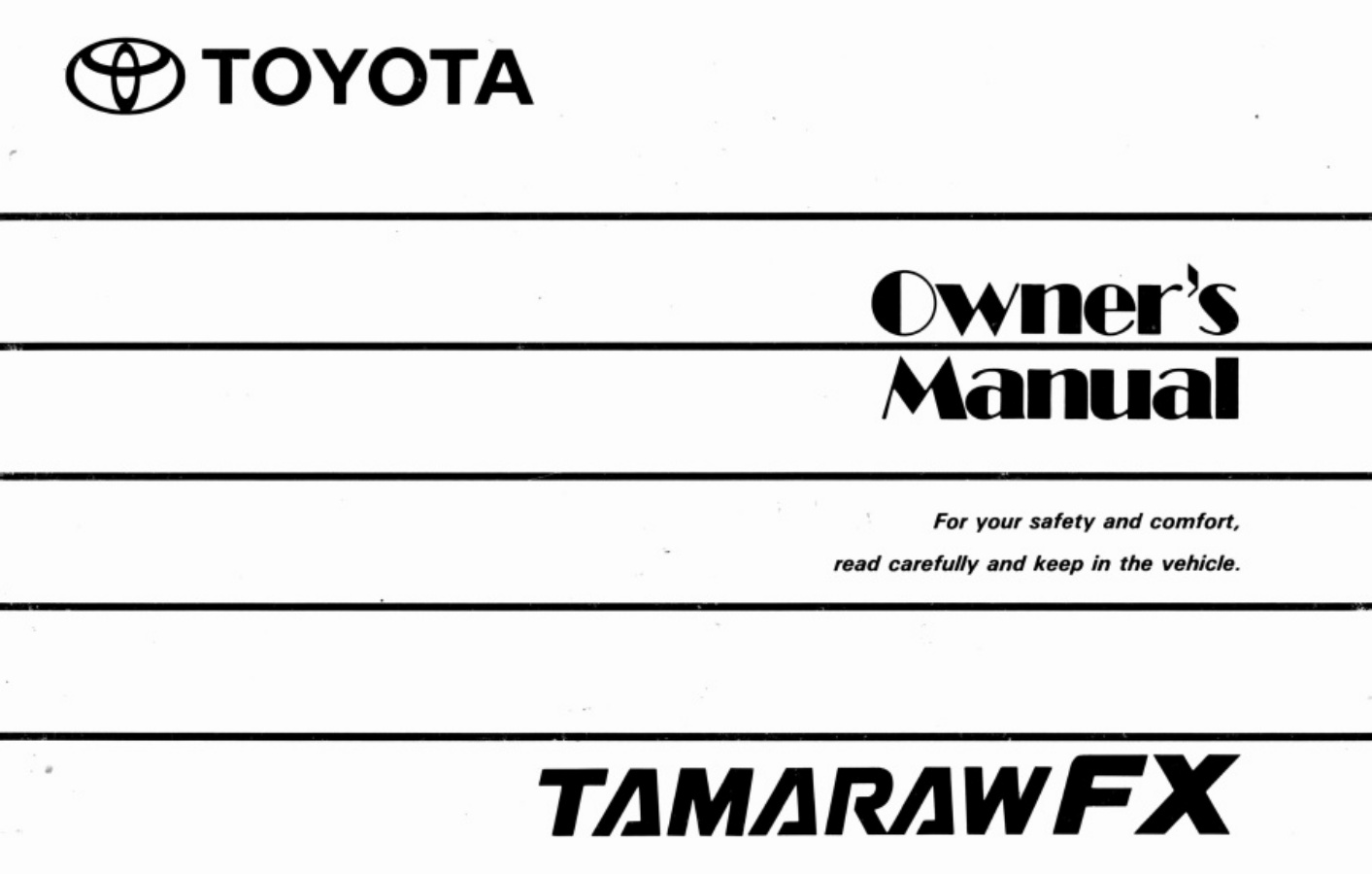 Toyota Owners Technical Manual [PDF] cover