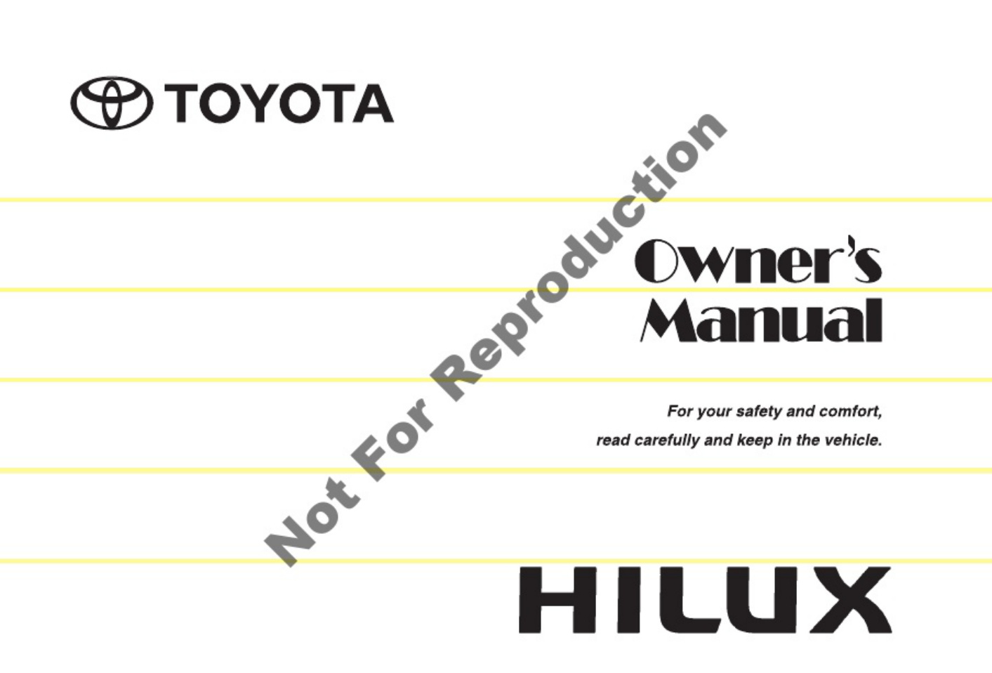 Toyota Owners Technical Manual [PDF] cover