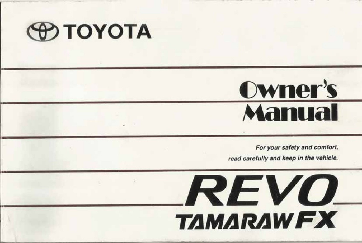 Toyota Revo Owner s Technical Manual [PDF] cover