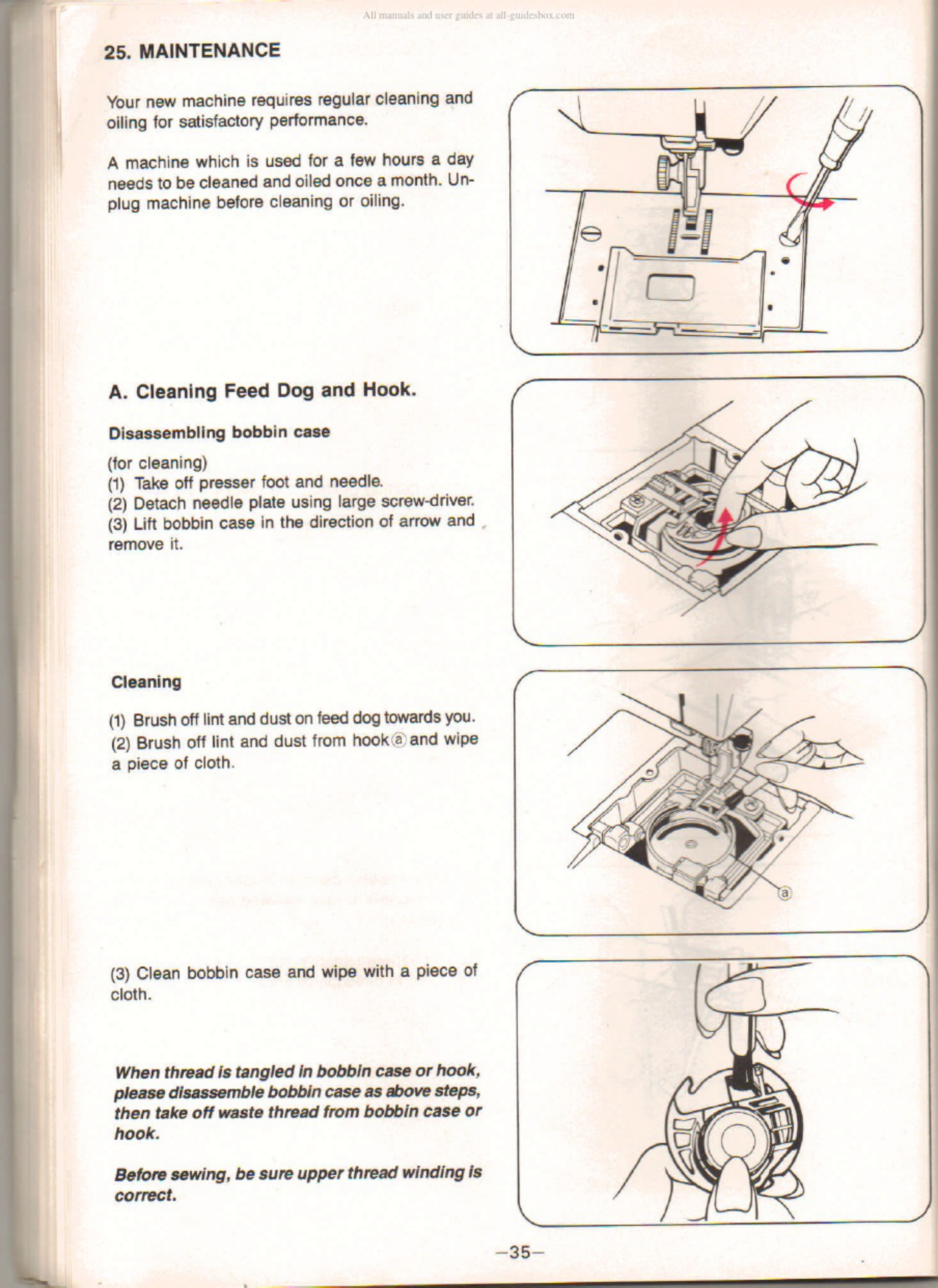 Sample 2 of Toyota Sewing Machine User Technical Manual [PDF]