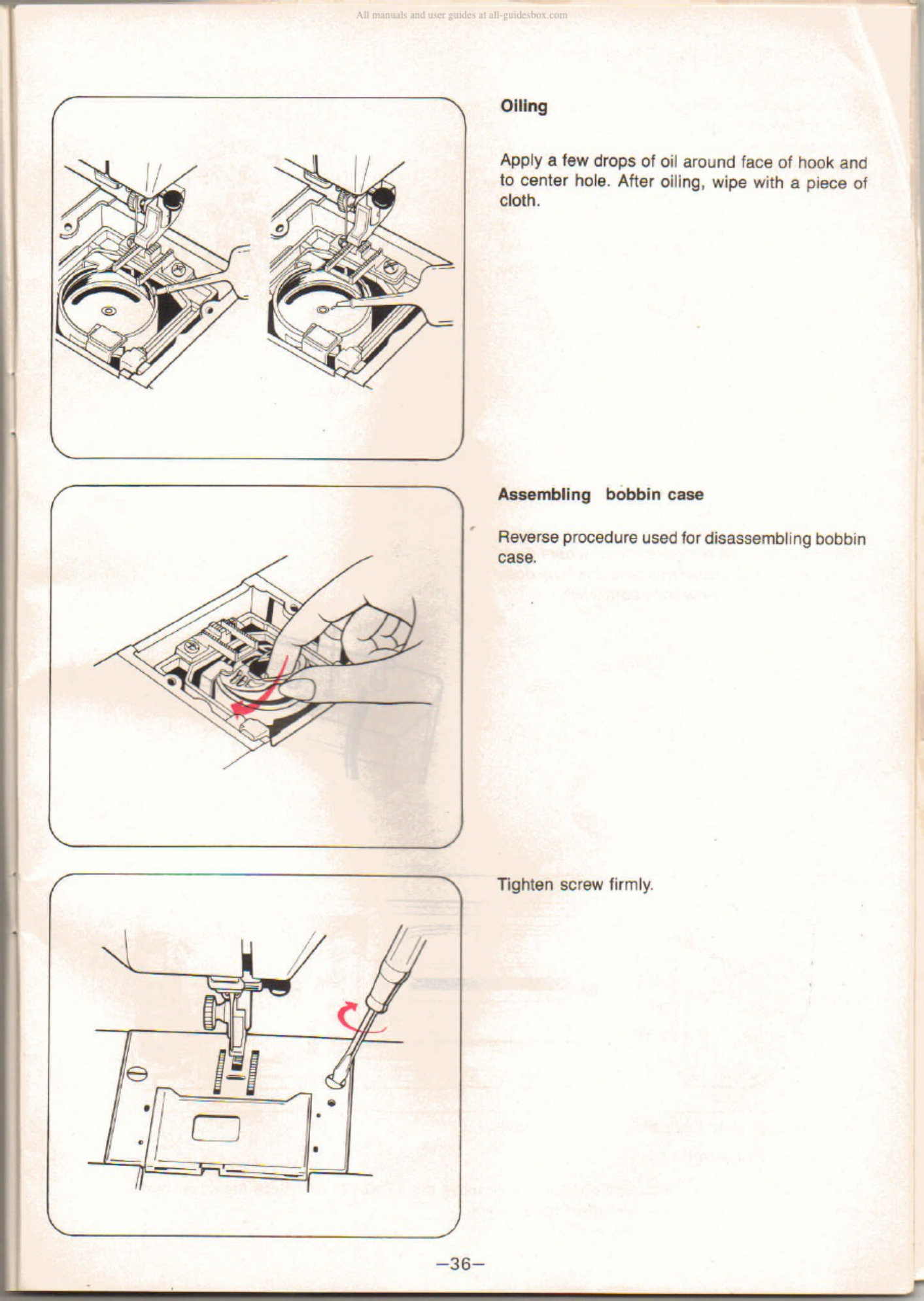 Sample 8 of Toyota Sewing Machine User Technical Manual [PDF]