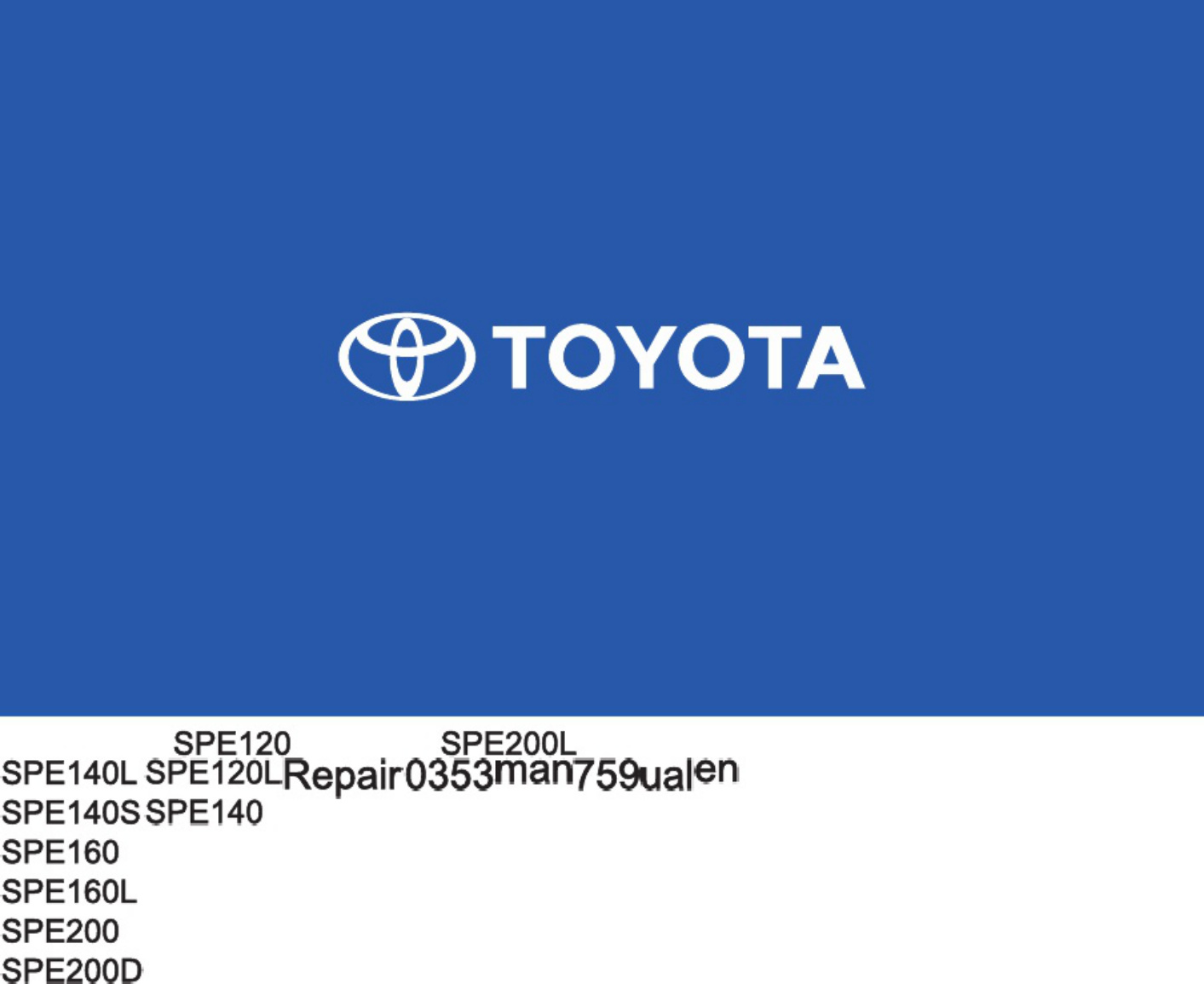 Toyota Stacker Workshop Service Manual [PDF] cover