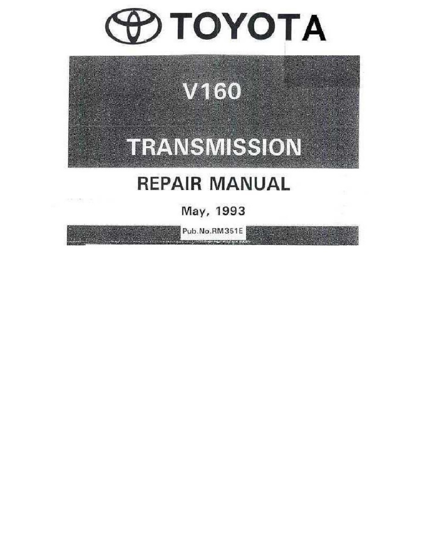 Sample 2 of Toyota v160 Transmission Workshop Service Manual [PDF]