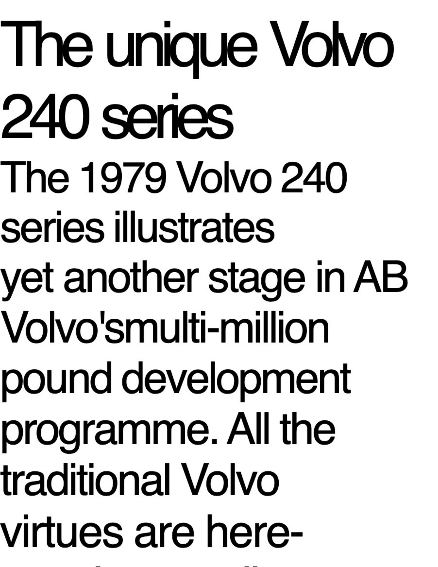 Sample 4 of Volvo CE 1979 Volvo 244 DL Overview Technical Manual [PDF]
