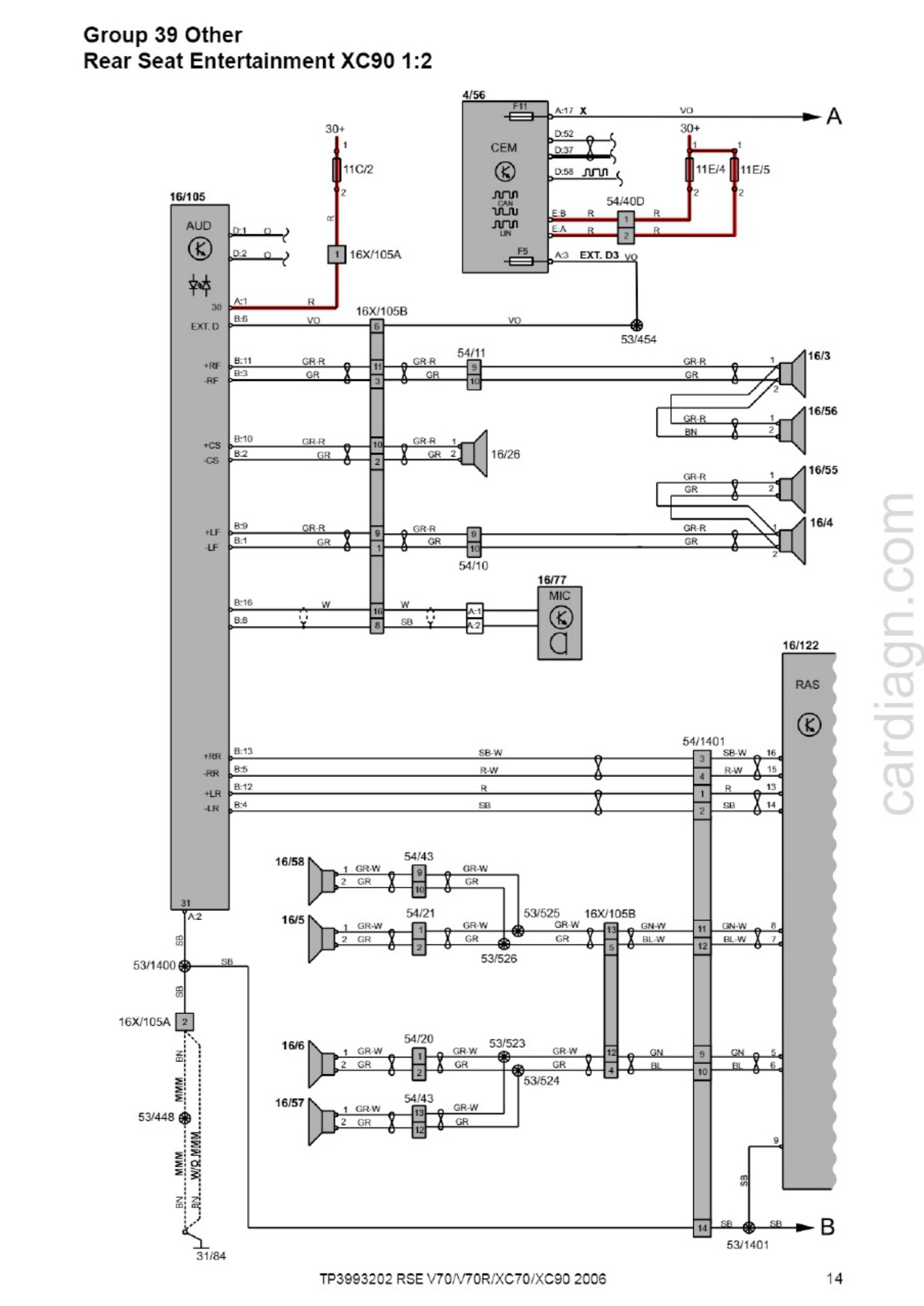 Sample 7 of Volvo CE 2006 Volvo V70 V70R XC70 XC90 Wirin Complete Electrical Wiring Schematic & System Diagram [PDF]