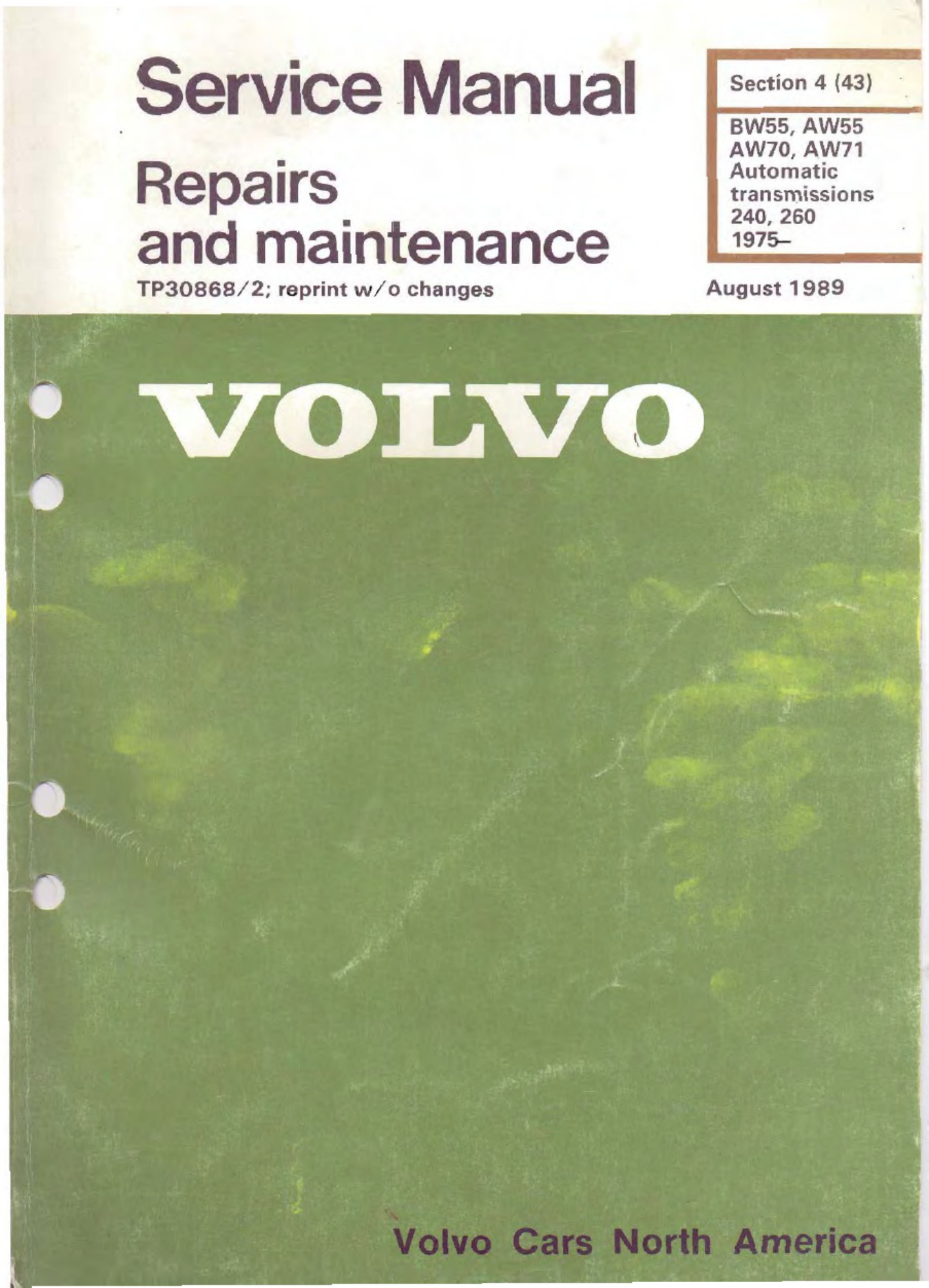 Volvo CE Aw71 Technical Manual [PDF] cover