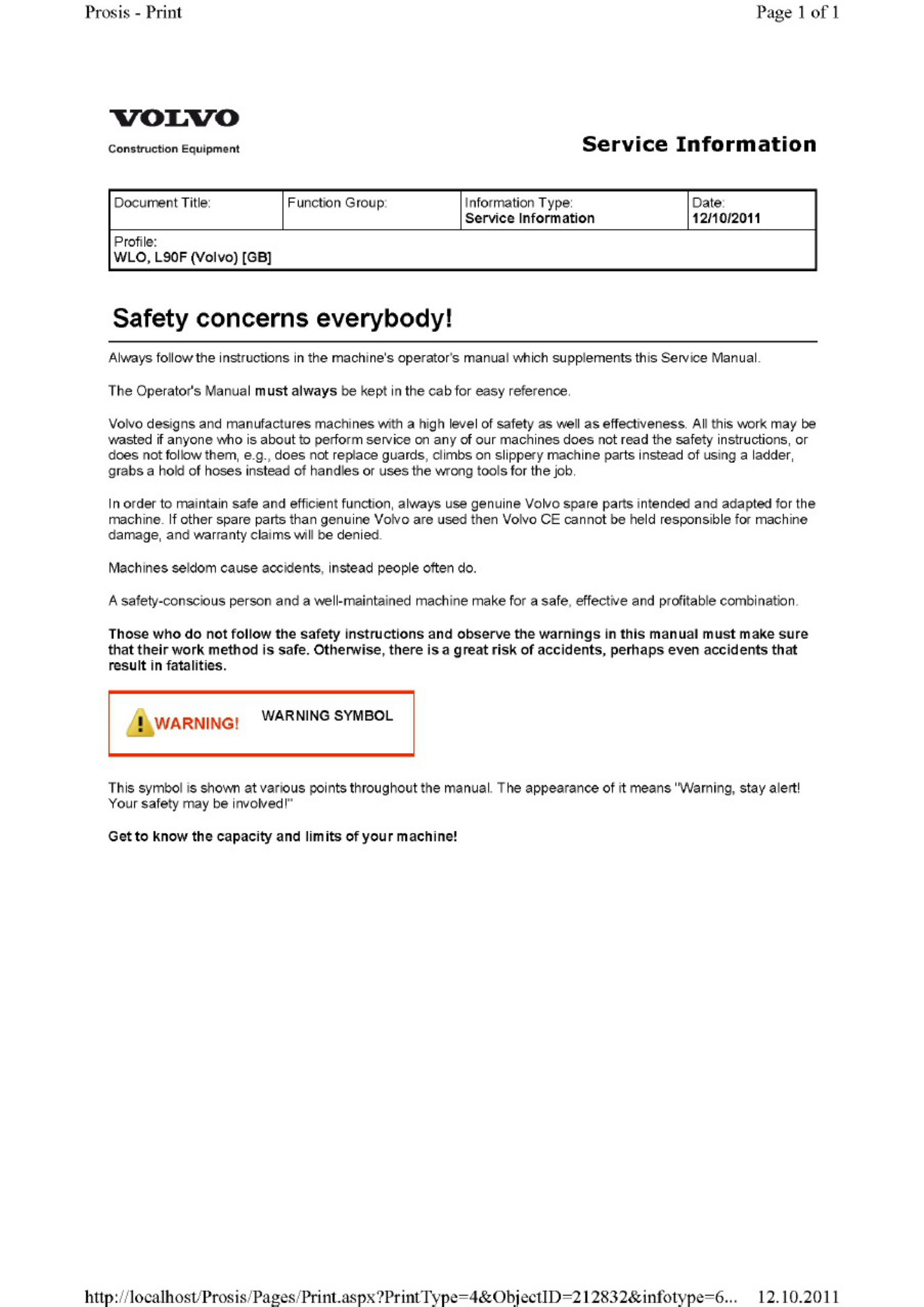 Volvo CE L90F Workshop Service Manual [PDF] cover