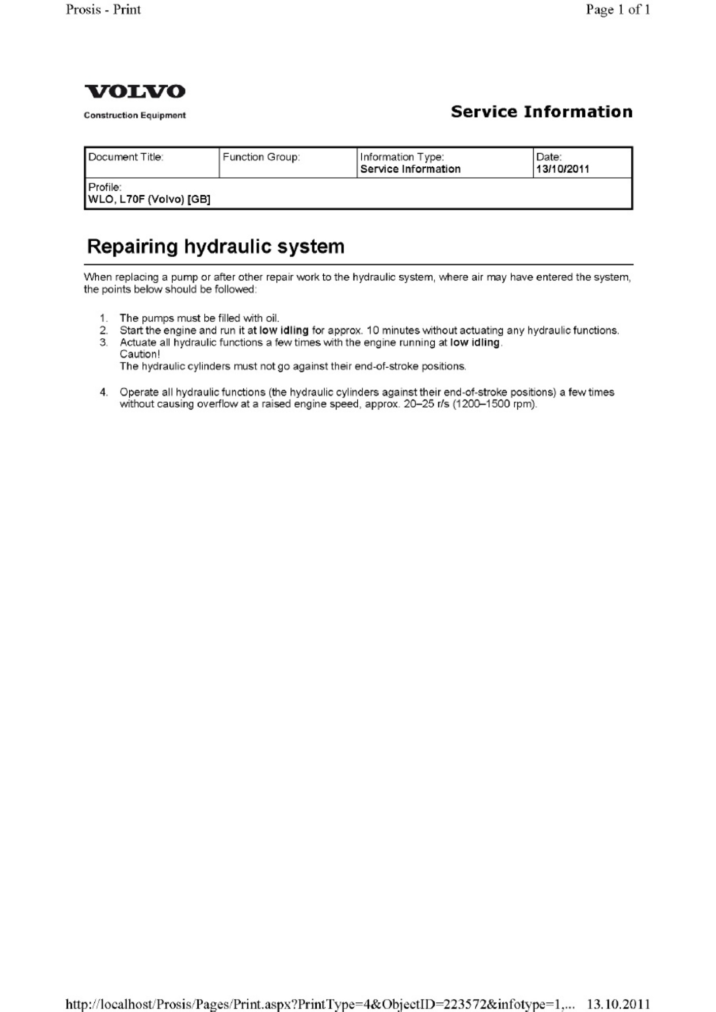 Sample 5 of Volvo CE L70F Wheel Loader Service Manual [PDF]
