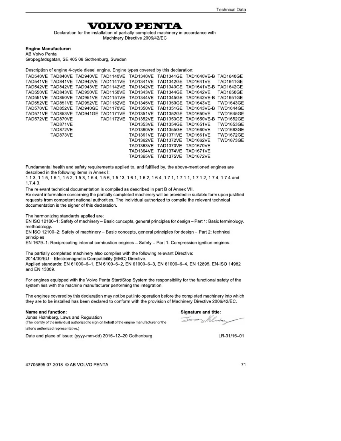 Sample 8 of Volvo CE Penta Engine Maintenance Guide Operation & Maintenance Manual (OMM) [PDF]