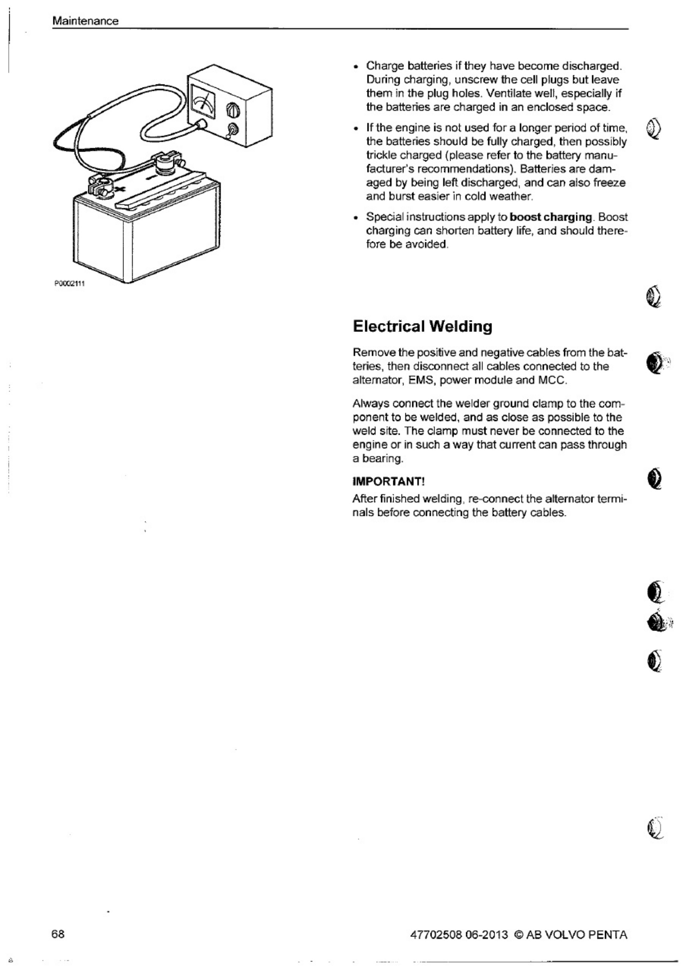 Volvo CE Penta Engine Maintenance Schedule Operation & Maintenance Manual (OMM) [PDF] cover