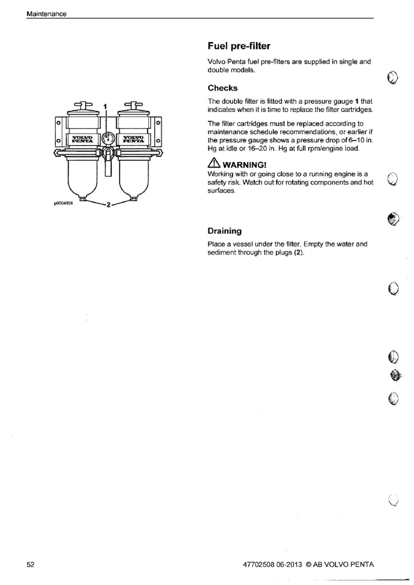 Sample 2 of Volvo CE Penta Engine Maintenance Schedule Operation & Maintenance Manual (OMM) [PDF]