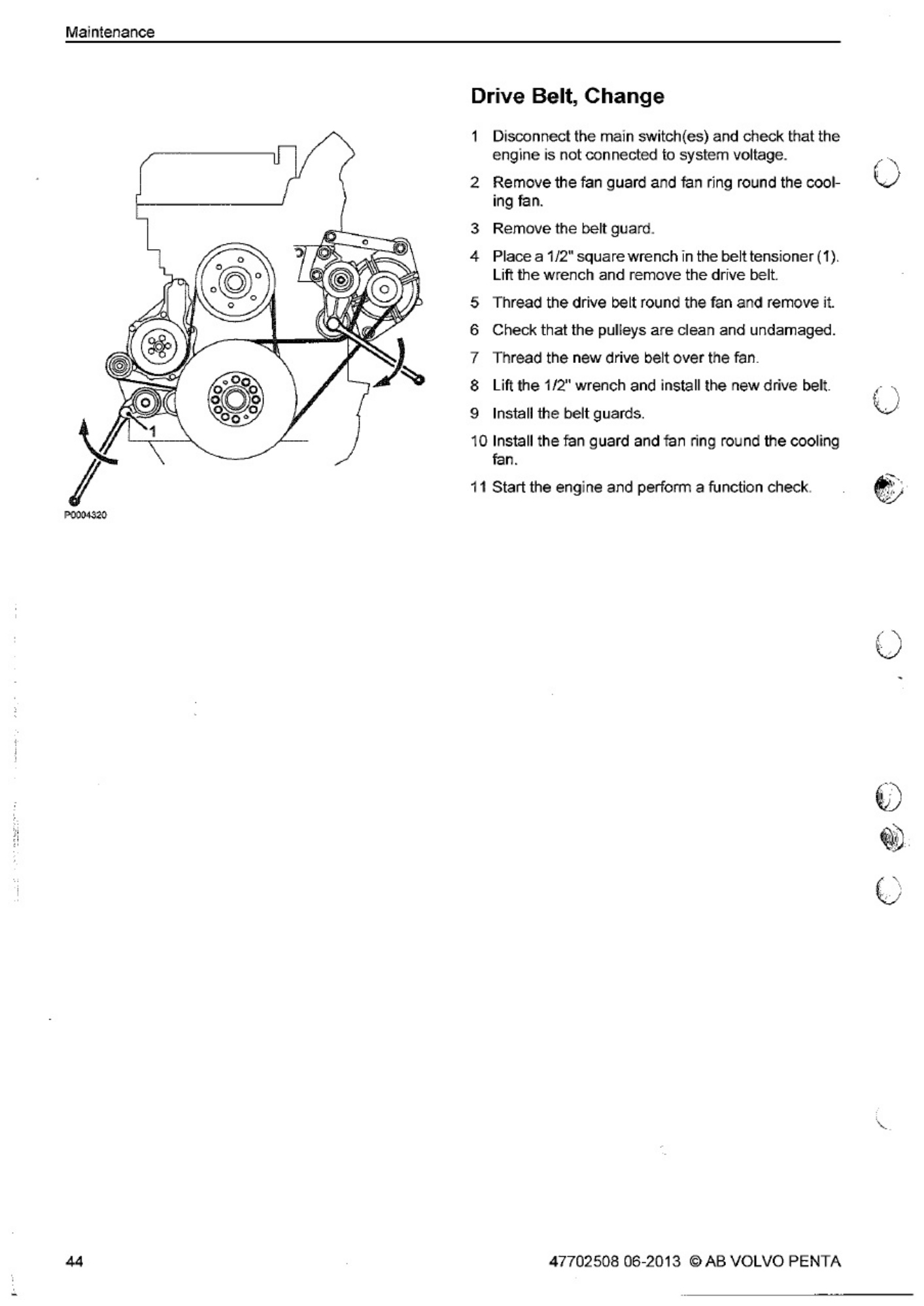 Sample 5 of Volvo CE Penta Engine Maintenance Schedule Operation & Maintenance Manual (OMM) [PDF]