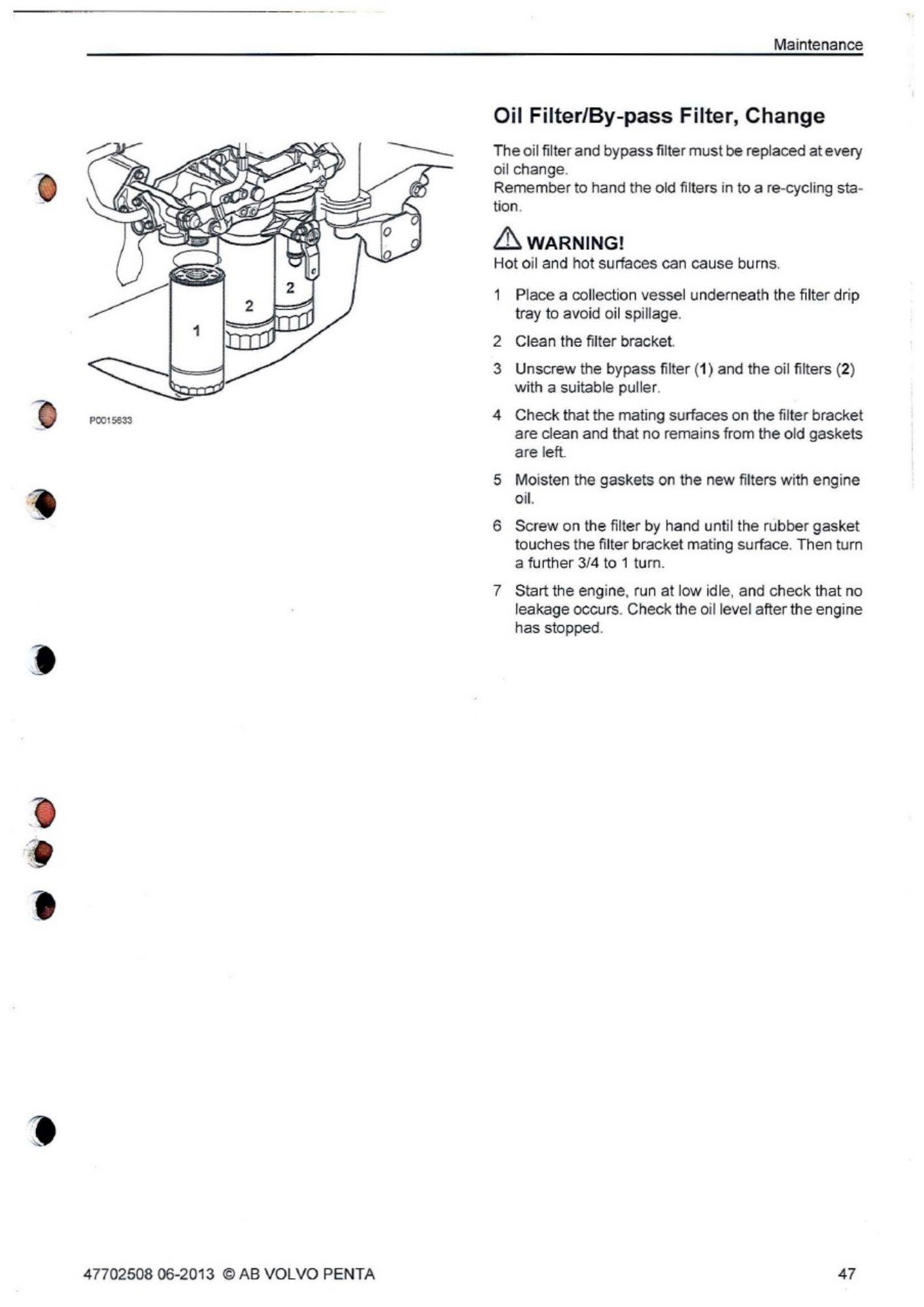 Sample 6 of Volvo CE Penta Engine Maintenance Schedule Operation & Maintenance Manual (OMM) [PDF]