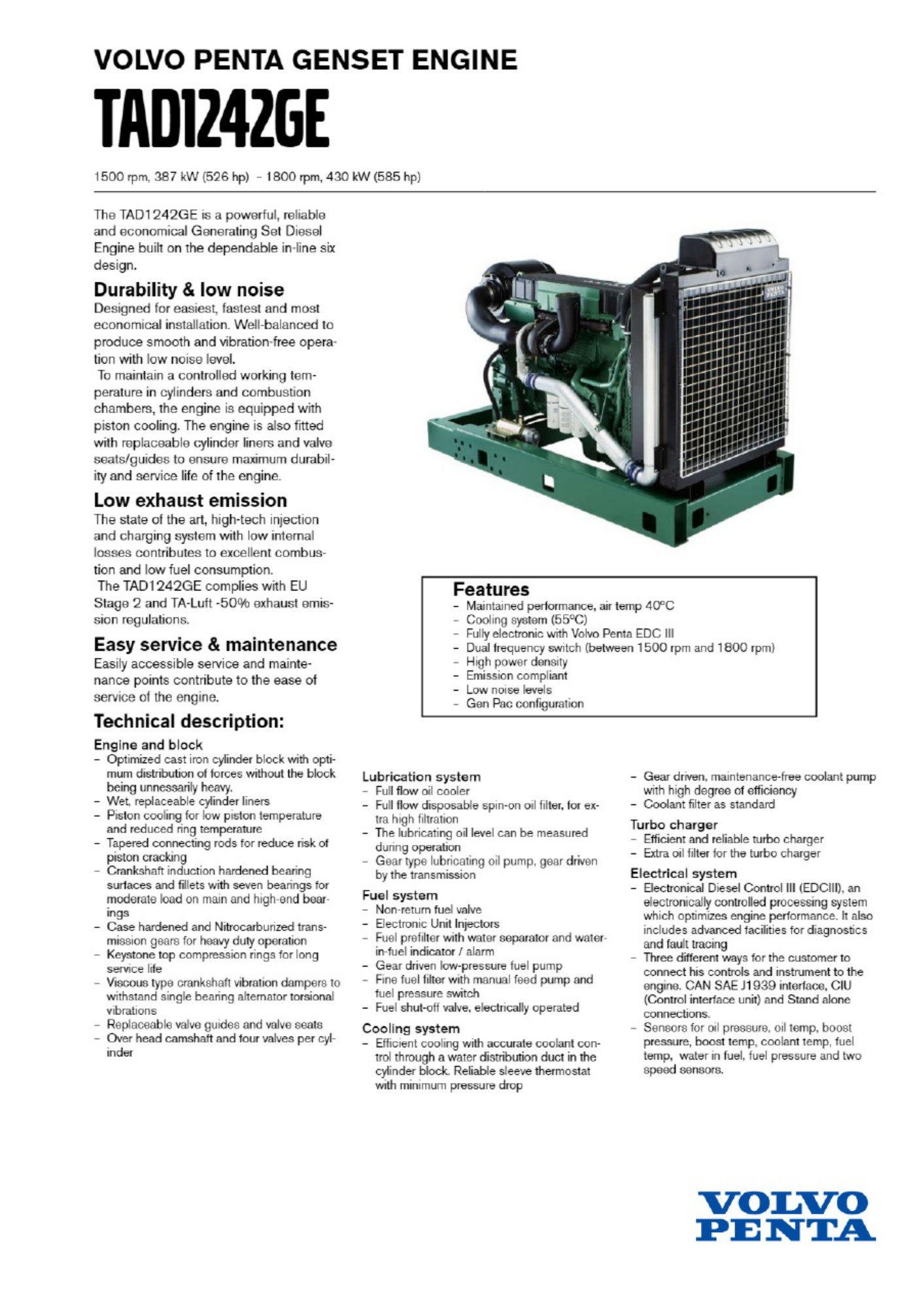 Sample 2 of Volvo CE Penta Tad1241ge Tad1242ge Tad1241ve Technical Manual [PDF]