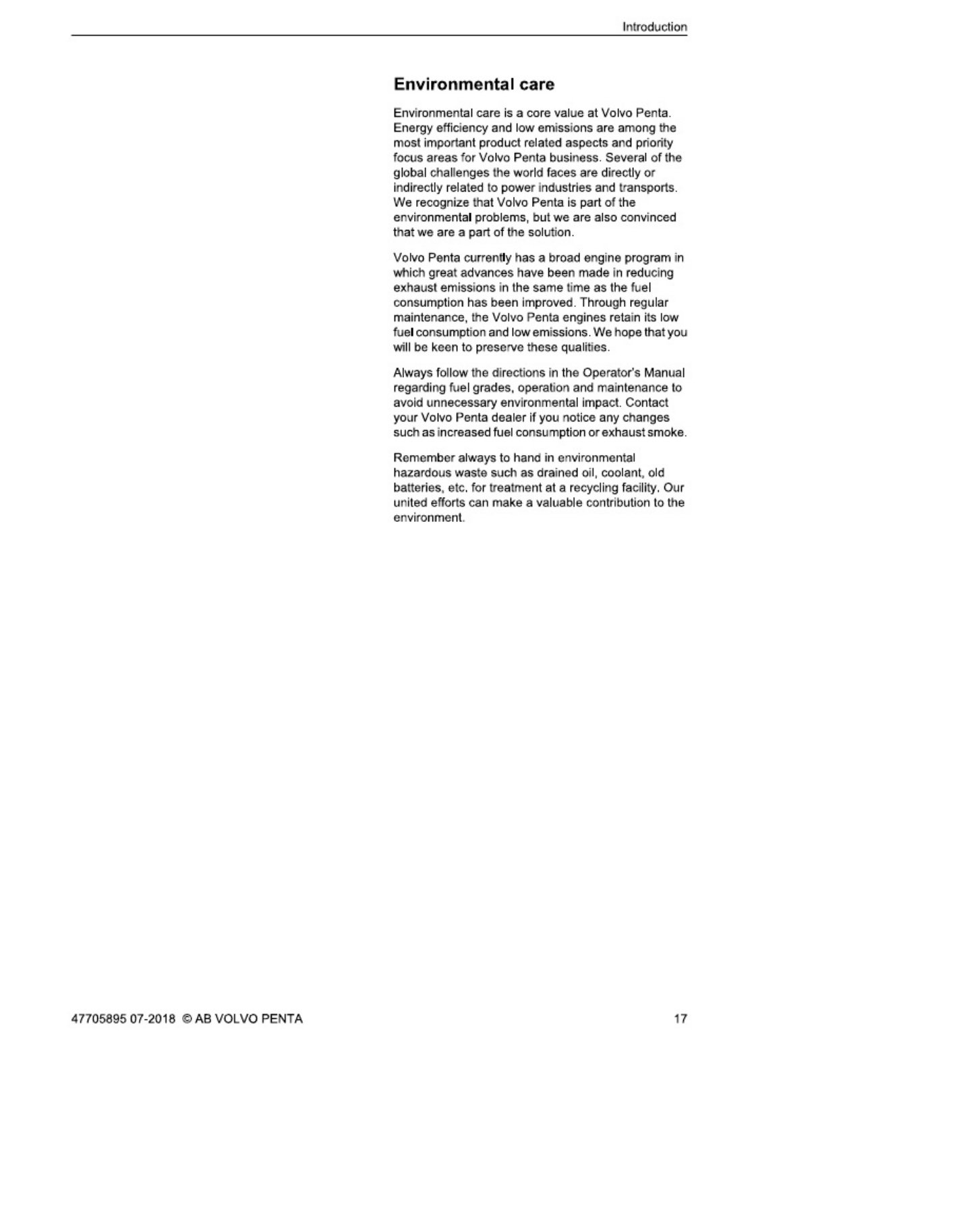 Sample 4 of Volvo CE Penta Technical Maintenance Guide Operation & Maintenance Manual (OMM) [PDF]