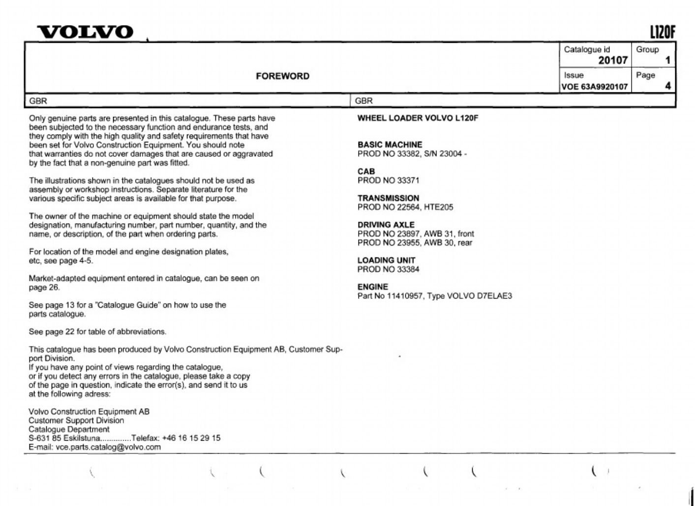 Sample 2 of Volvo CE Spare Technical Manual [PDF]