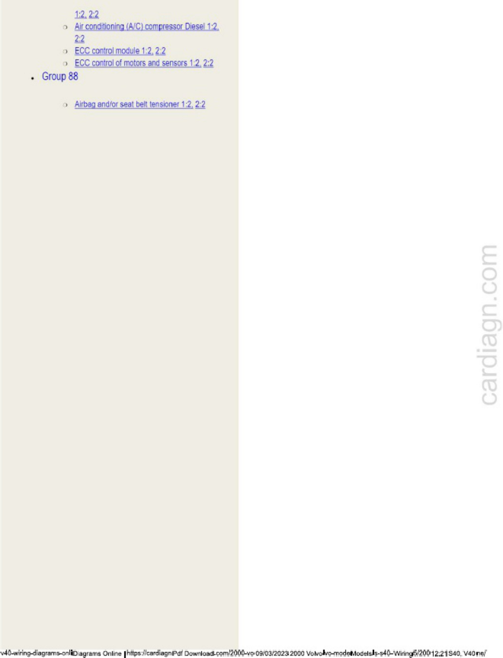 Sample 2 of Volvo CE V40 Wiring Diagram Complete Electrical Wiring Schematic & System Diagram [PDF]