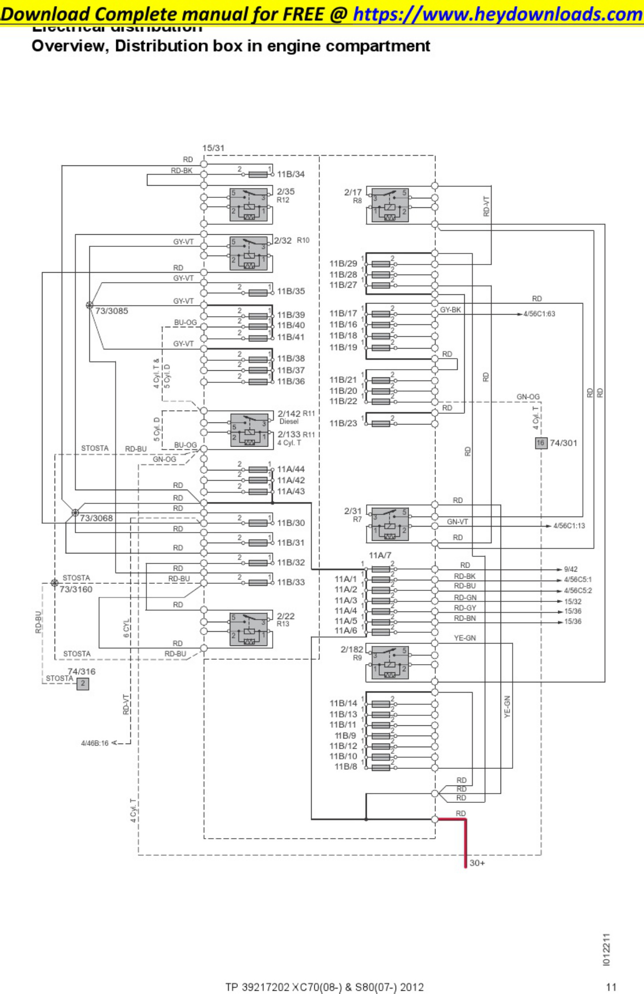 Sample 6 of Volvo CE XC70 08- - 2012 VOLVO V70 08- XC70 Complete Electrical Wiring Schematic & System Diagram [PDF]