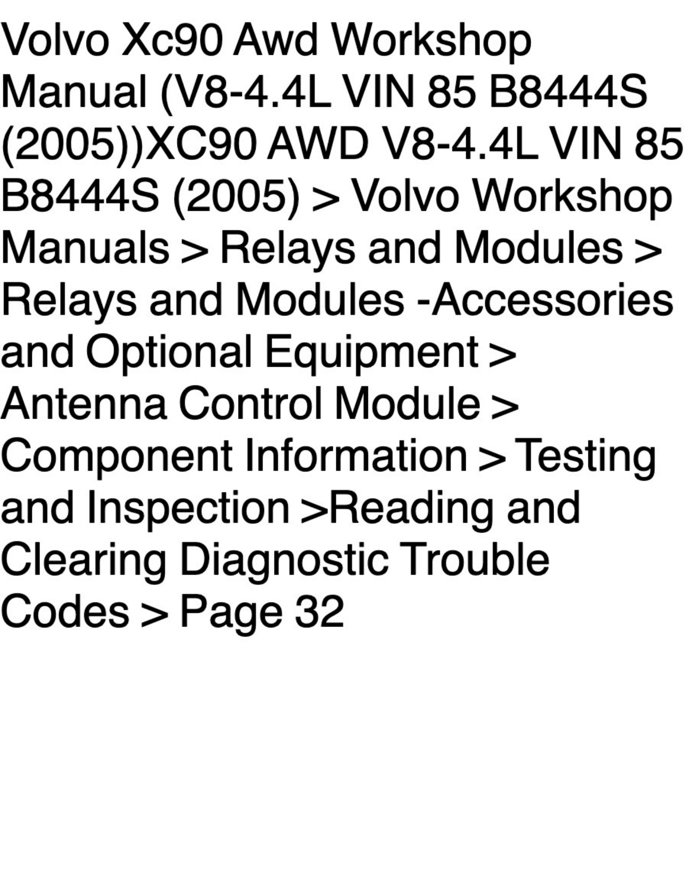 Sample 3 of Volvo CE XC90 2005 Workshop Service Manual [PDF]