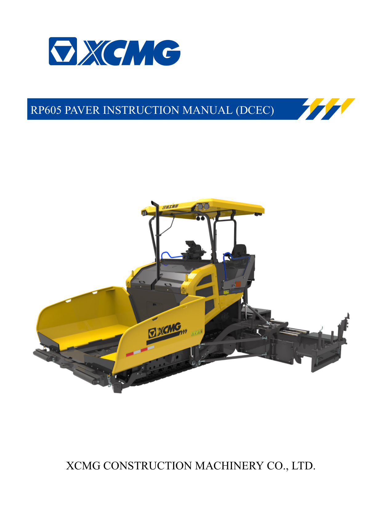 XCMG RP605 - Operation & Maintenance Manual (OMM) [PDF] sample cover