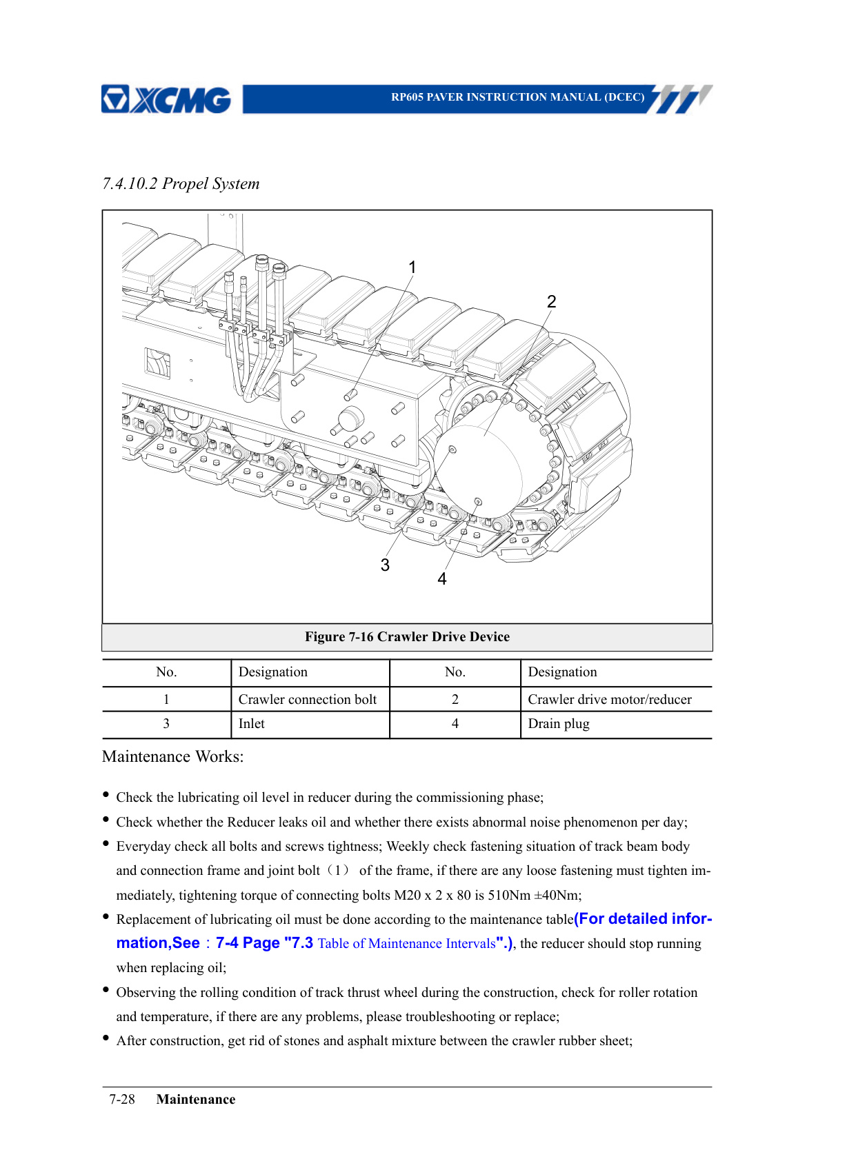 Sample 7 of XCMG RP605 - Operation & Maintenance Manual (OMM) [PDF]